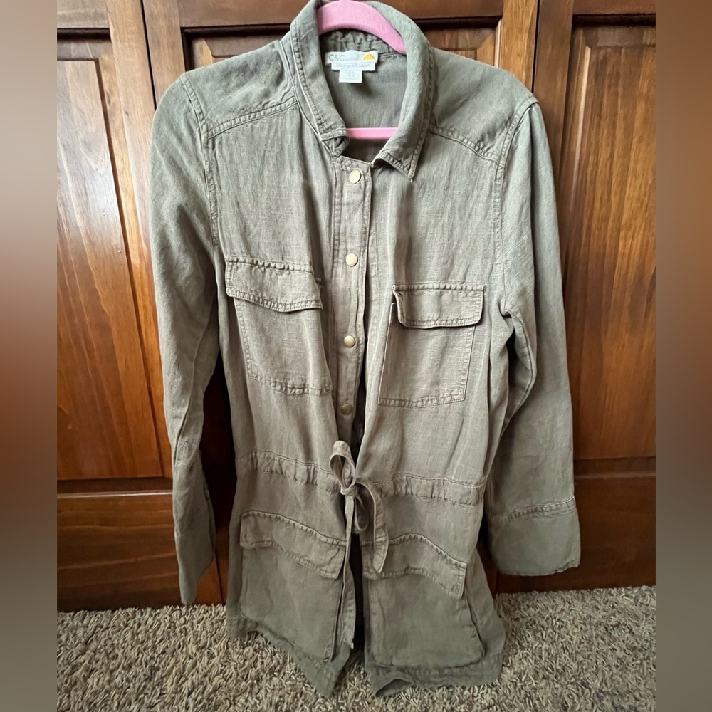 C&C California Linen Blend Lightweight Jacket Medium